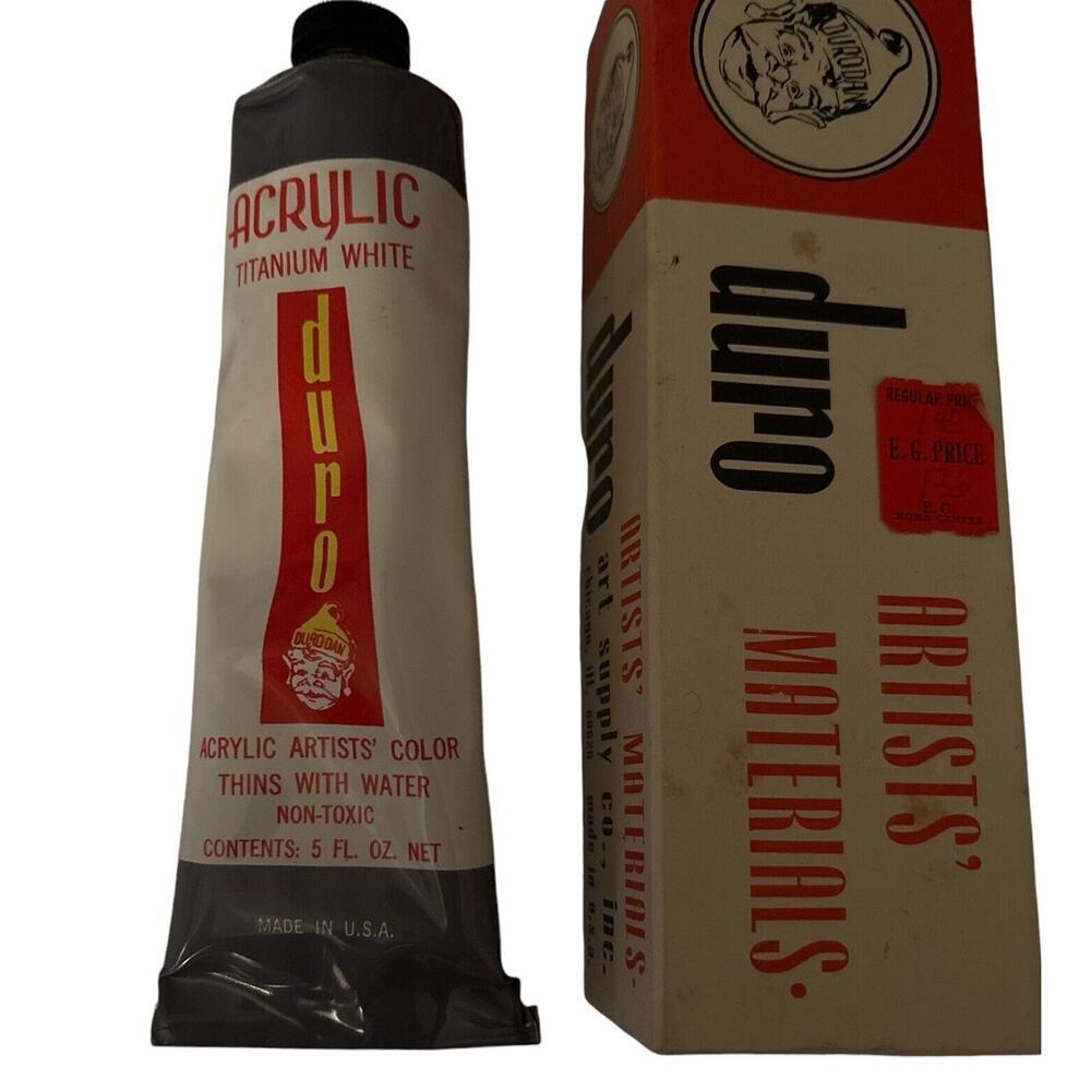 Duro Acrylic Artist Paint, Titanium White Tube 5 Fl Oz NEW IN Original Box